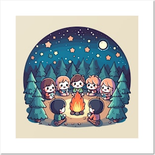 Kawaii Style Camping Posters and Art